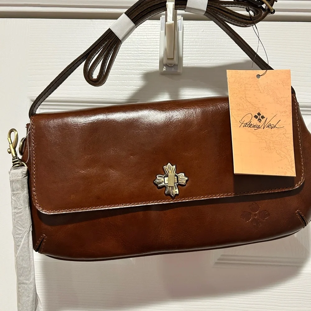 Patricia Nash Rich Brown Leather Crossbody Bag - Picture 2 of 7